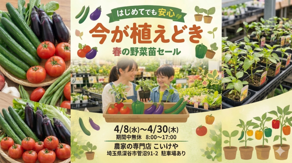 礼子様 掘り起こし苗ご注文ページ 4/8～4/30】春の野菜苗セール開催！ | 株式会社小池勝次郎商店